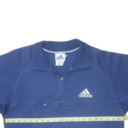 Mens UK Size S adidas Blue Pullover Sweatshirt