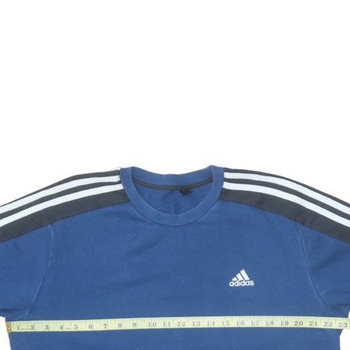 Mens UK Size L adidas Blue Pullover Sweatshirt