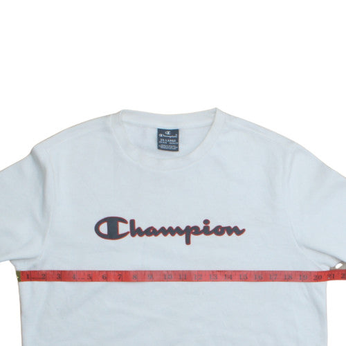 Champion Boys White 2XL Pullover Sweatshirt with Logo Detail