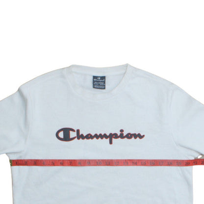 Champion Boys White 2XL Pullover Sweatshirt with Logo Detail