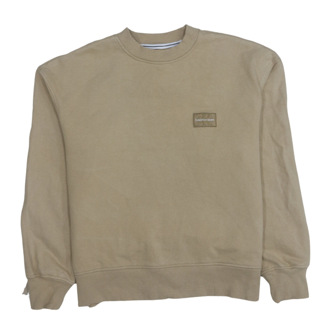 Mens UK Size S Calvin Klein Jeans Beige Pullover Sweatshirt