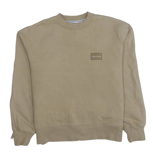 Mens UK Size S Calvin Klein Jeans Beige Pullover Sweatshirt