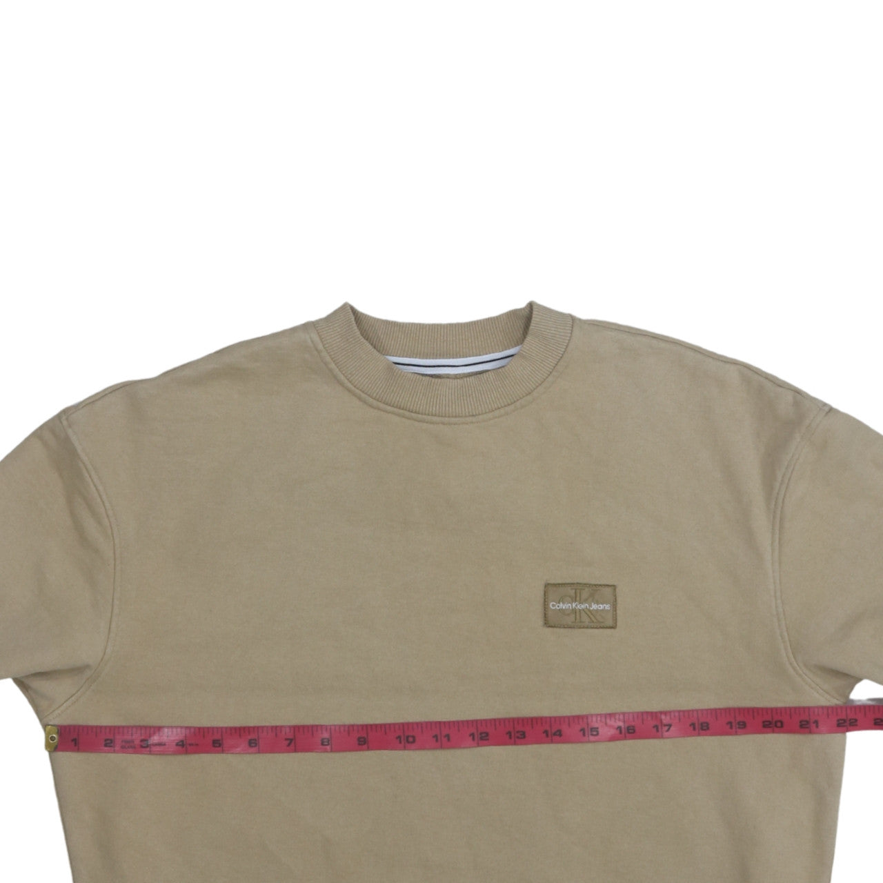 Mens UK Size S Calvin Klein Jeans Beige Pullover Sweatshirt