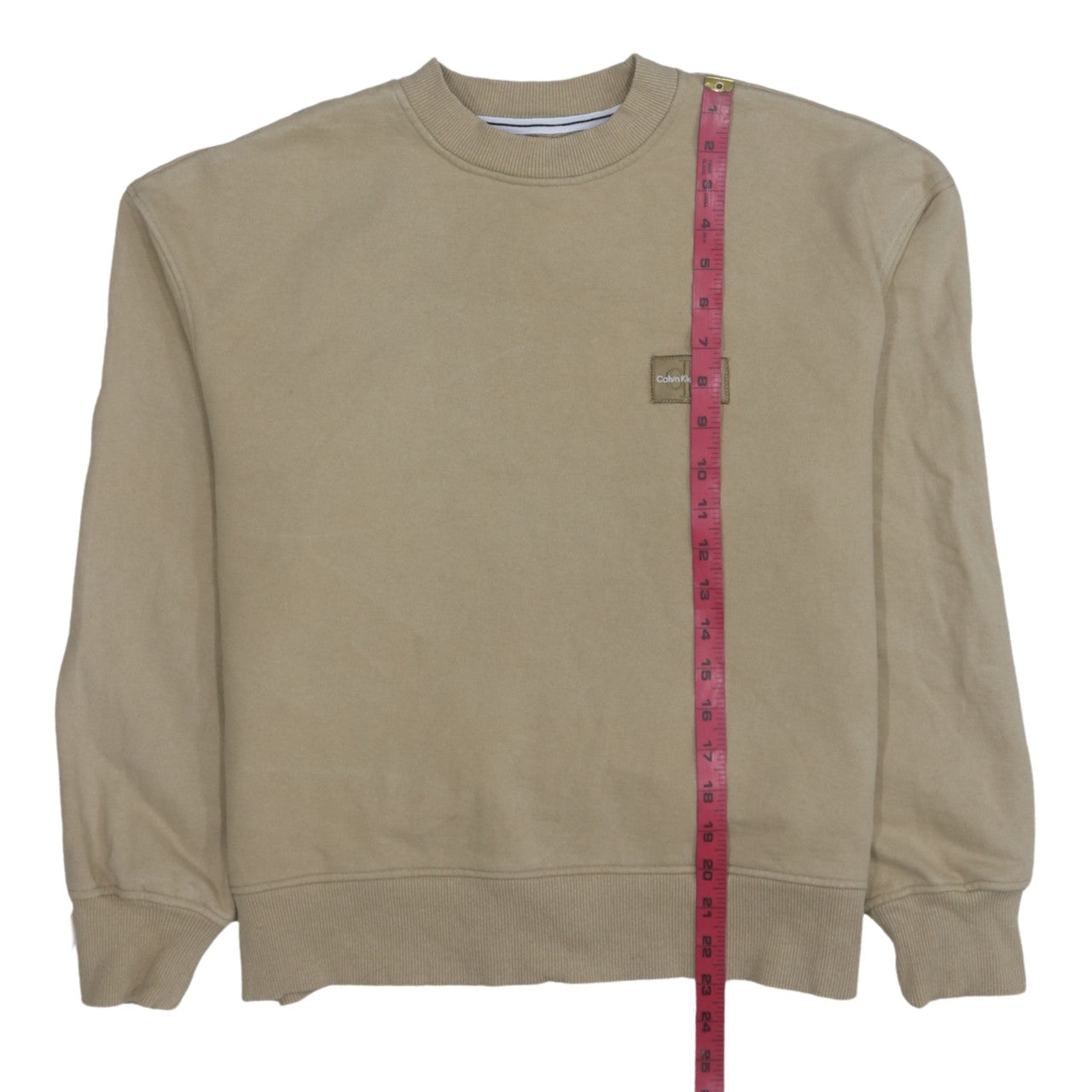 Mens UK Size S Calvin Klein Jeans Beige Pullover Sweatshirt