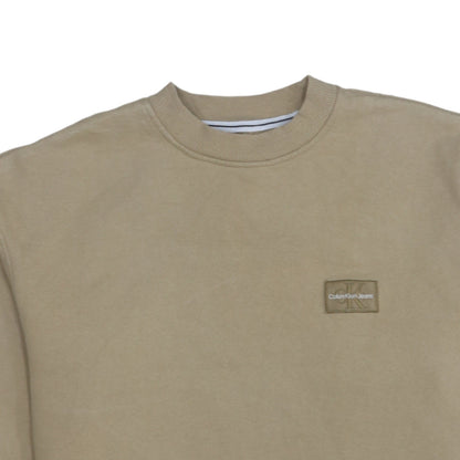 Mens UK Size S Calvin Klein Jeans Beige Pullover Sweatshirt