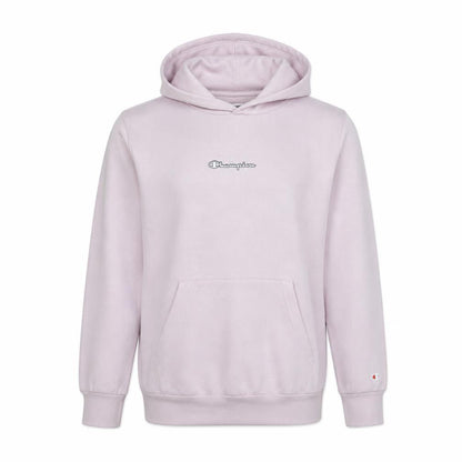 Front view of Champion girls’ pink pullover hoodie 15-16 years logo fleece sweatshirt