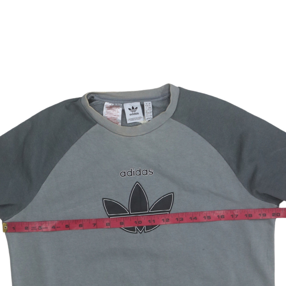 adidas Boys Grey Crew Neck Pullover Sweatshirt Size 16 Years