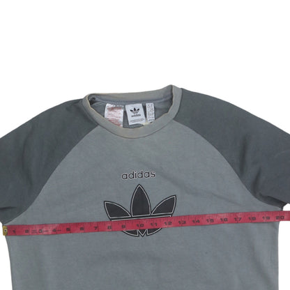 adidas Boys Grey Crew Neck Pullover Sweatshirt Size 16 Years