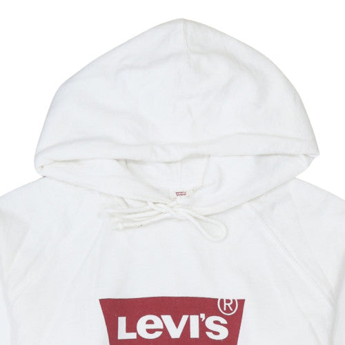 Mens UK Size M Levi's White Pullover Hoodie