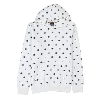 Mens UK Size M Champion White Pullover Hoodie