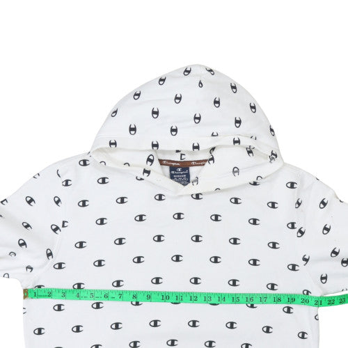 Mens UK Size M Champion White Pullover Hoodie