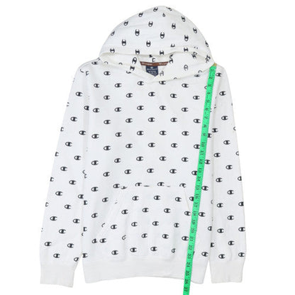 Mens UK Size M Champion White Pullover Hoodie