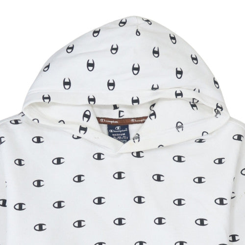 Mens UK Size M Champion White Pullover Hoodie
