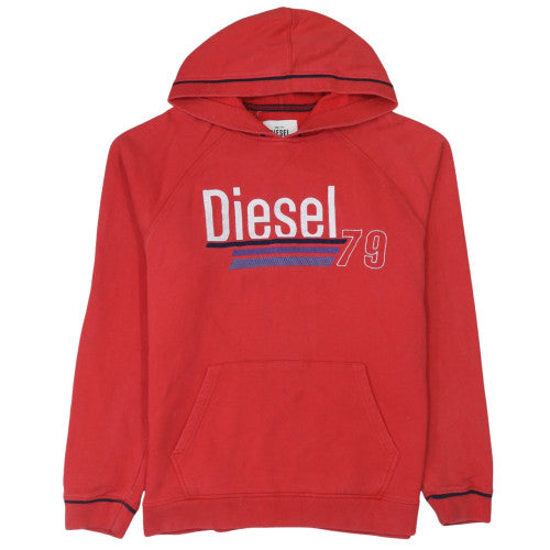 Mens UK Size L Diesel Red Pullover Hoodie