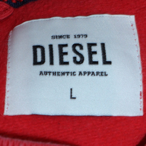 Mens UK Size L Diesel Red Pullover Hoodie