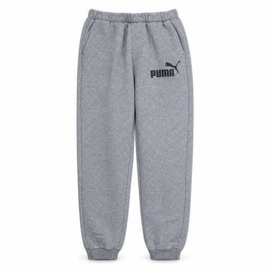 Front view of Puma men’s grey jogger sweatpants m regular fit fleece activewear