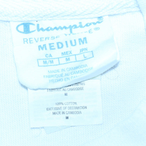 Mens UK Size M Champion White Pullover Sweatshirt