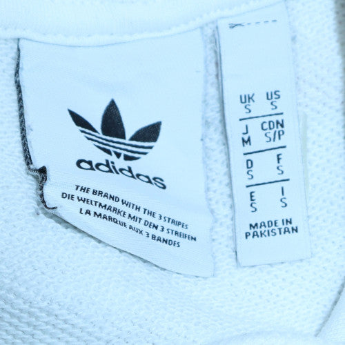 Mens UK Size S adidas White Pullover Hoodie