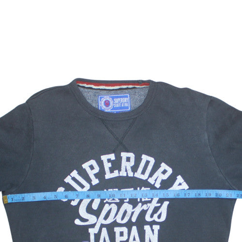 Mens UK Size L Superdry Black Pullover Sweatshirt