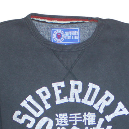 Mens UK Size L Superdry Black Pullover Sweatshirt