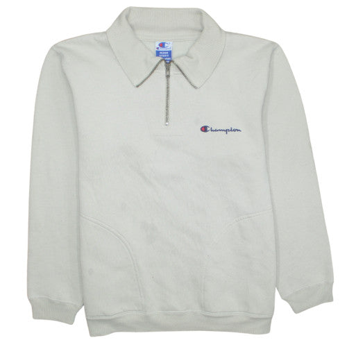 Mens UK Size M Champion White Henley Sweatshirt