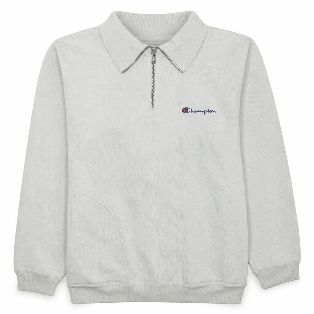 Mens UK Size M Champion White Henley Sweatshirt