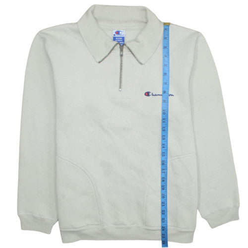 Mens UK Size M Champion White Henley Sweatshirt