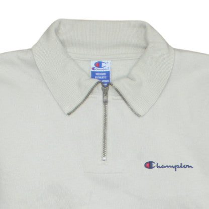 Mens UK Size M Champion White Henley Sweatshirt