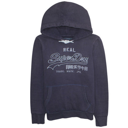 Womens UK Size L Superdry Blue Pullover Hoodie