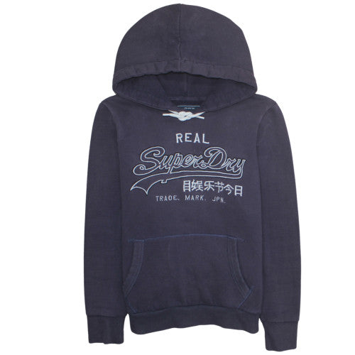 Womens UK Size L Superdry Blue Pullover Hoodie