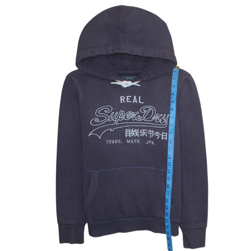 Womens UK Size L Superdry Blue Pullover Hoodie