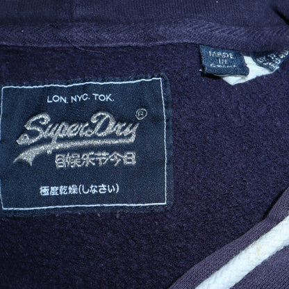 Womens UK Size L Superdry Blue Pullover Hoodie
