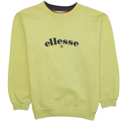 Mens UK Size M ellesse Yellow Pullover Sweatshirt