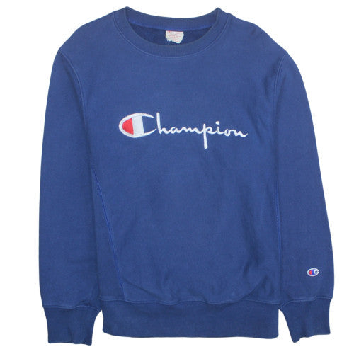 Mens UK Size L Champion Blue Pullover Sweatshirt