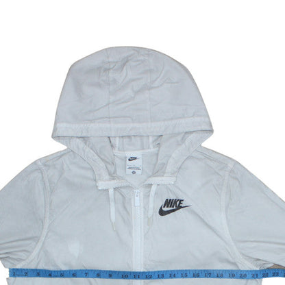 Mens UK Size L Nike White Full Zip Hoodie