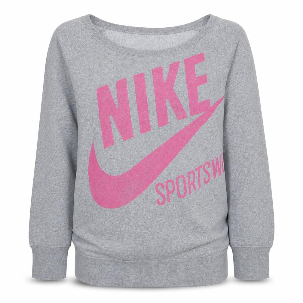 Womens UK Size L Nike Grey Pullover Sweatshirt
