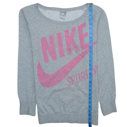 Womens UK Size L Nike Grey Pullover Sweatshirt