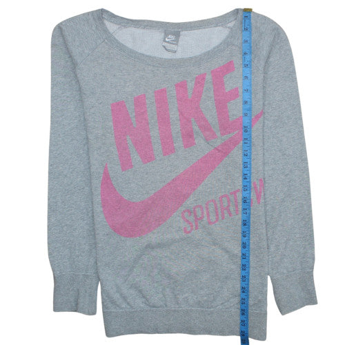 Womens UK Size L Nike Grey Pullover Sweatshirt