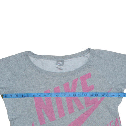 Womens UK Size L Nike Grey Pullover Sweatshirt