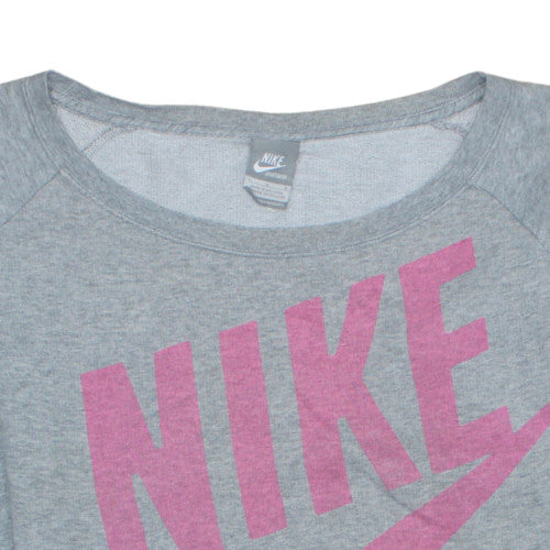 Womens UK Size L Nike Grey Pullover Sweatshirt