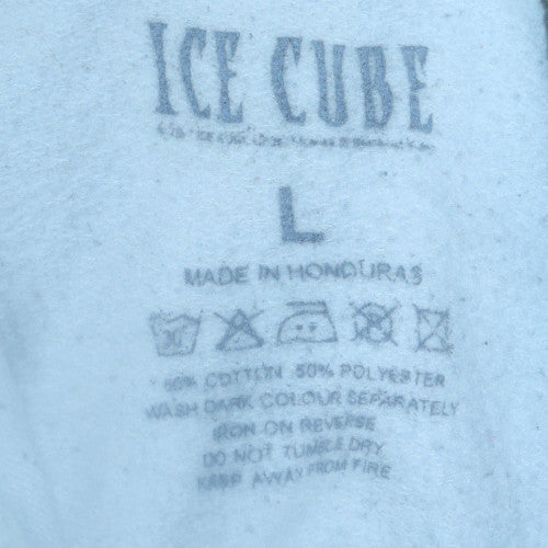 Mens UK Size L Ice Cube White Pullover Hoodie