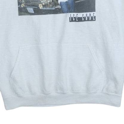 Mens UK Size L Ice Cube White Pullover Hoodie