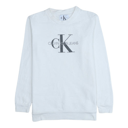 Mens UK Size M Calvin Klein Jeans White Pullover Sweatshirt