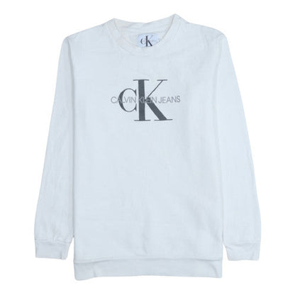 Mens UK Size M Calvin Klein Jeans White Pullover Sweatshirt
