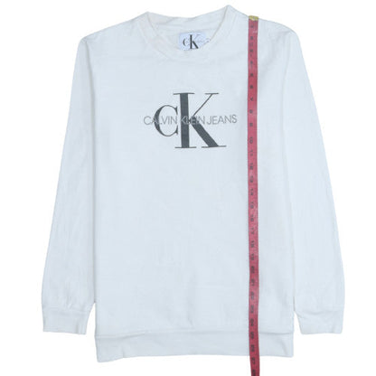 Mens UK Size M Calvin Klein Jeans White Pullover Sweatshirt
