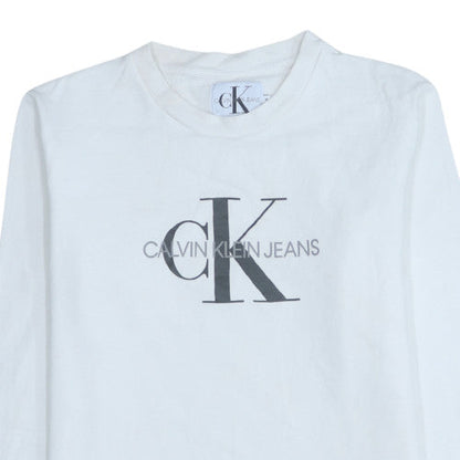 Mens UK Size M Calvin Klein Jeans White Pullover Sweatshirt