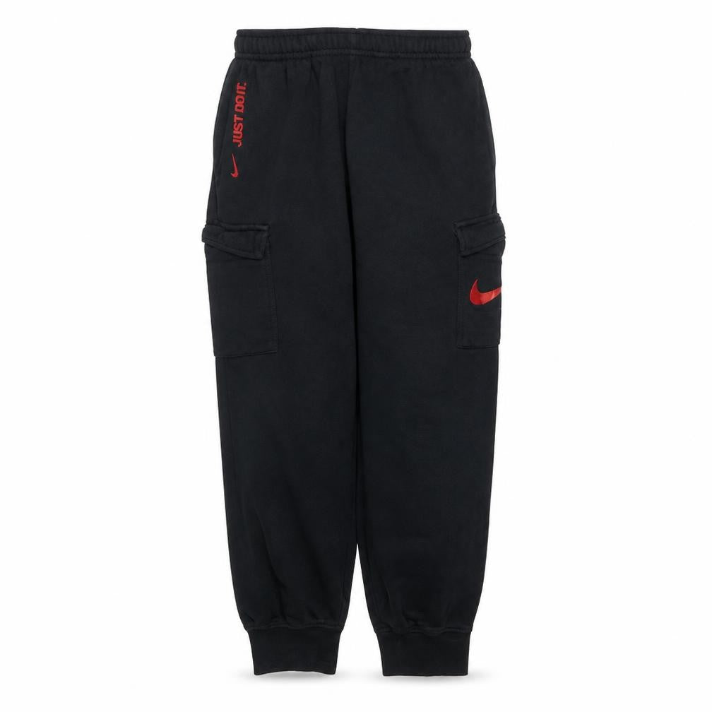 Front view of Nike Teens Black Fleece Jogger Activewear Trousers L