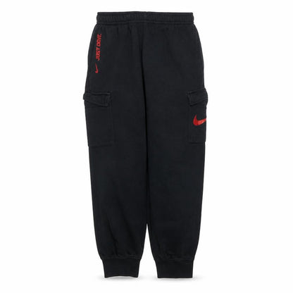 Front view of Nike Teens Black Fleece Jogger Activewear Trousers L