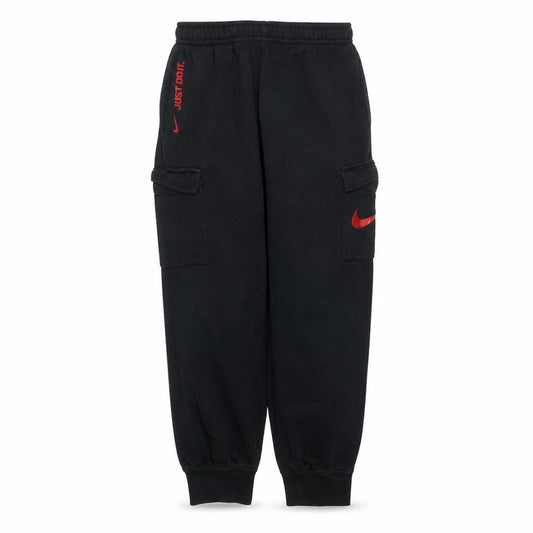 Front view of Nike Teens Black Fleece Jogger Activewear Trousers L
