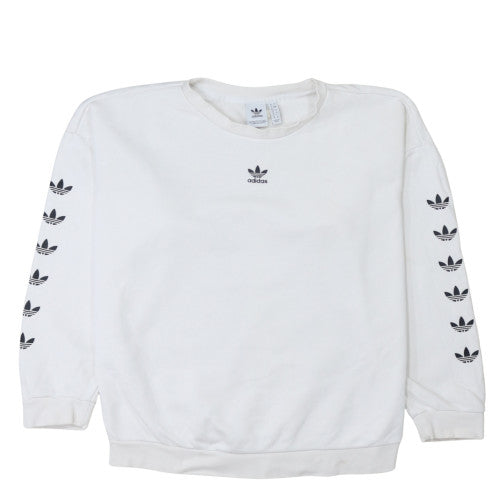 Womens UK Size 12 adidas White Pullover Sweatshirt